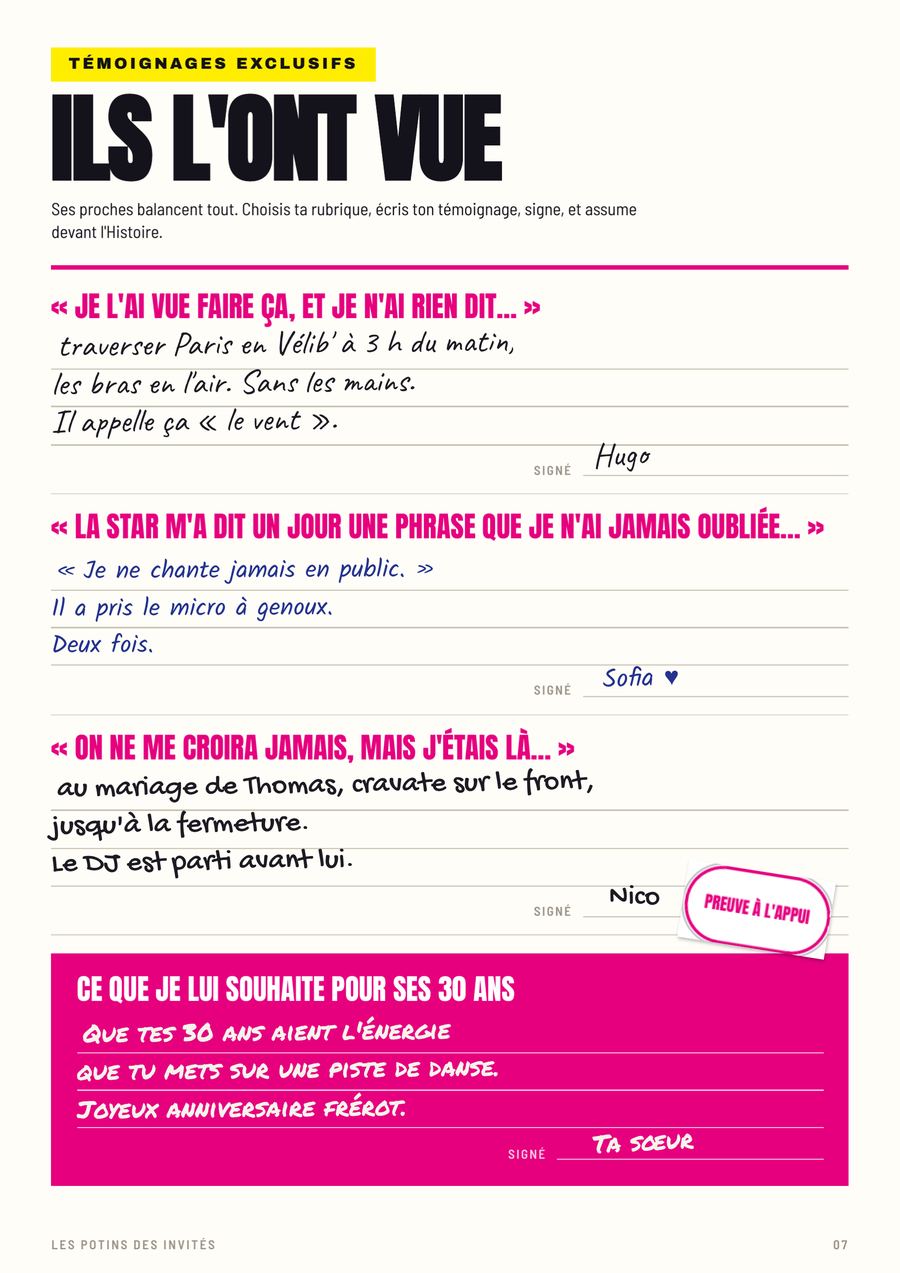 Ils l'ont vue, page remplie du numéro de Karim